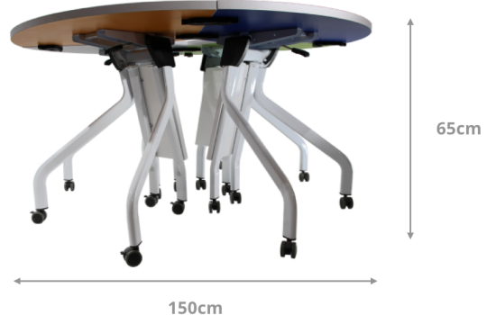 Creative Seminar Table with Rollers Dimensions 2