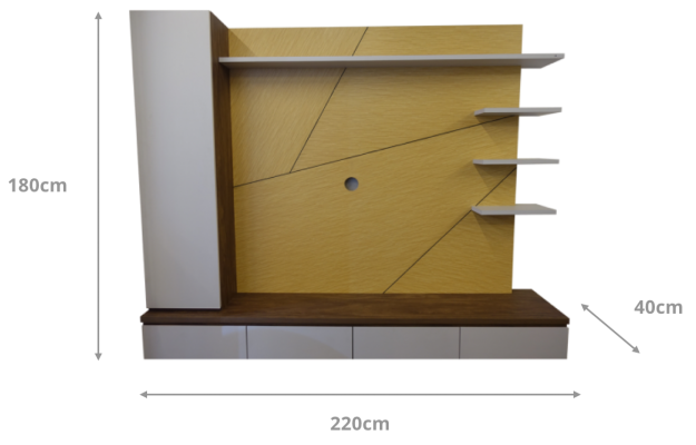 Gustav Magnetic Wall TV Console Dimensions 2 Gustav Magnetic Wall TV Console Dimensions 2