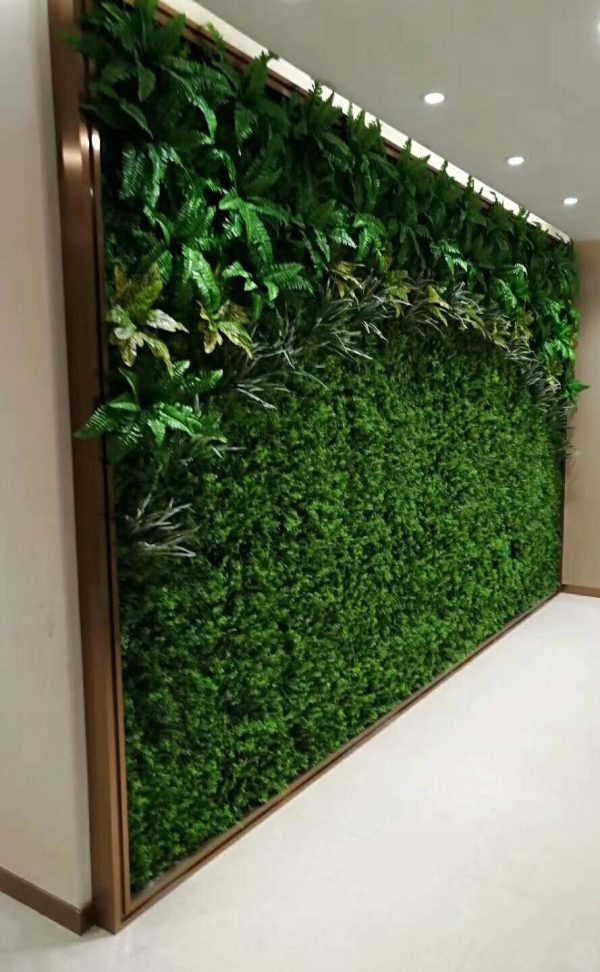 Wall Decorated with Artificial Plants